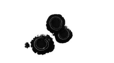 Islak Kağıda Soyut Mürekkep Damlaları 