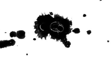 Islak Kağıda Soyut Mürekkep Damlaları 