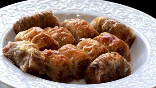 Türk Geleneksel Tatlısı Baklava — Stok video