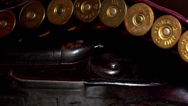 Big Vintage Bullets Gun — Stock Video