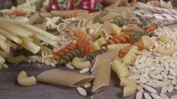 Macarrão Comida Cru Italiano Vegetariano Fresco Macarrão — Vídeo de Stock