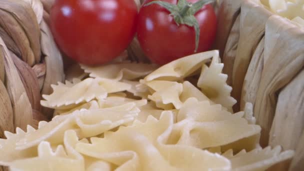 Čerstvé Vegetariánské Italské Syrové Potraviny Makarony Těstoviny — Stock video