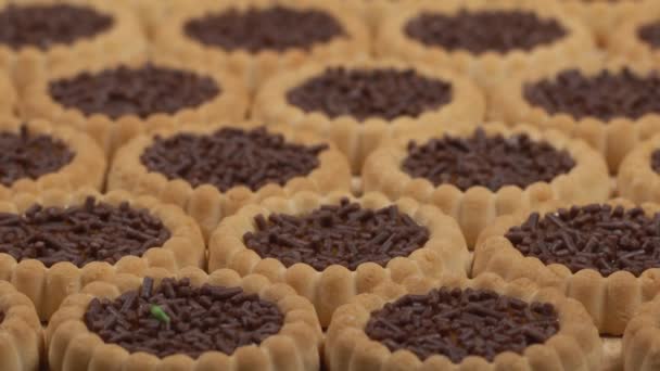 Džemové Sušenky Čokoládovými Lupínky — Stock video