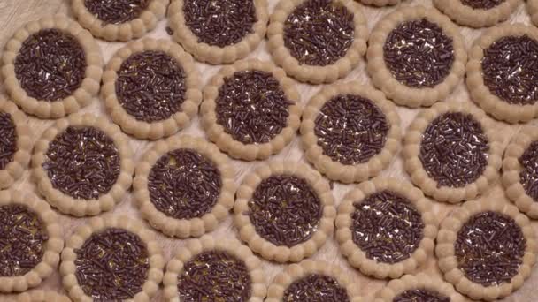 Galletas Mermelada Con Chispas Chocolate — Vídeos de Stock