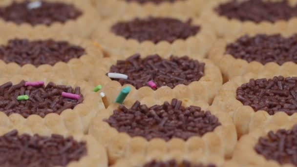 Galletas Mermelada Con Chispas Chocolate — Vídeos de Stock