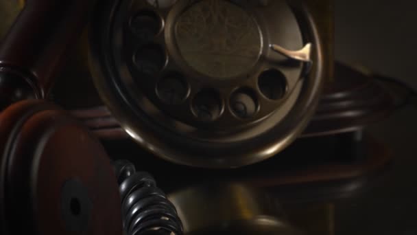 Old Technology Communication Device Vintage Telephone — Stock Video