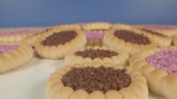 Galletas Mermelada Con Chispas Chocolate — Vídeos de Stock