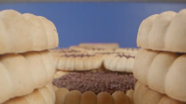 Dzsemes Sütik Csokoládé Chipsszel — Stock videók