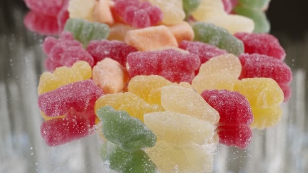 Süße Und Köstliche Zuckerbonbons — Stockvideo