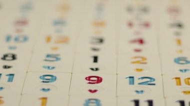 Renkli Numaralı Geleneksel Gamble Okey Oyun Parçaları