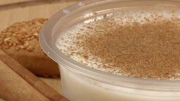 Νόστιμο Τούρκικο Παραδοσιακό Ρύζι Pudding — Αρχείο Βίντεο