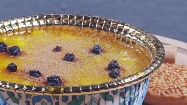 Delicious Turkish Traditional Rice Pudding — Stock Video