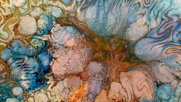 Abstract Water Verf Diffusie Exploderen Art Het Gemaakt Met Organische — Stockvideo