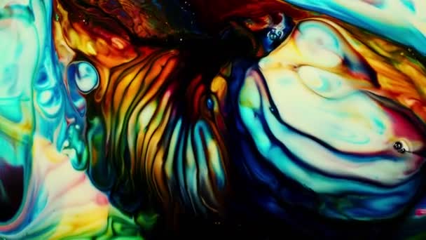 Abstract Water Paint Diffusion Explode Art Face Vopsea Organică Acuarelă — Videoclip de stoc