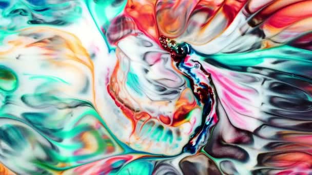 Abstract Water Paint Diffusion Explode Art Face Vopsea Organică Acuarelă — Videoclip de stoc