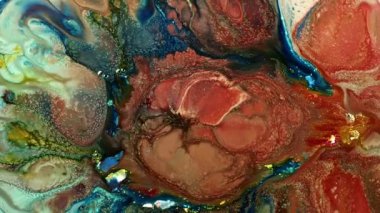 Soyut Su Boyası Difüzyon Patlama Sanatı. Organik suluboya boya, süt ve sabundan yapılmış. Süt ve sabun arasında kimyasal bir reaksiyon. Sanatsal mürekkep karışımı ve renkli sürrealist şekiller..