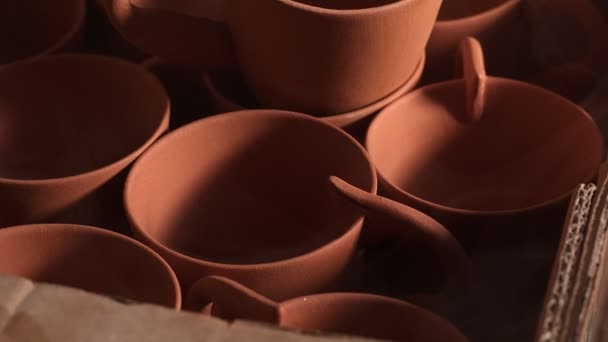 Pentole Argilla Laboratorio Ceramica — Video Stock