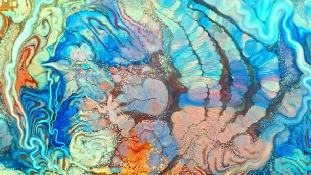 Abstrakte Aquarelldiffusion Explode Art Wird Mit Organischer Aquarellfarbe Milch Und — Stockvideo