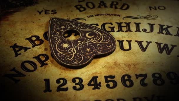Trolldom Andligt Spel Ouija Styrelse — Stockvideo