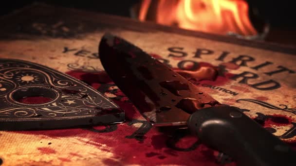 Trolldom Andligt Spel Ouija Styrelse — Stockvideo