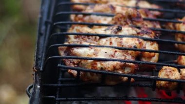 Izgara Ateşinde Lezzetli Tavuk eti