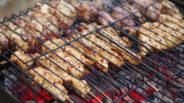 Izgara Ateşinde Lezzetli Tavuk eti