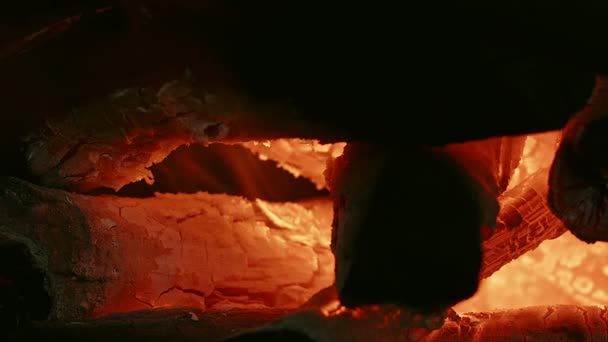 Пламя Пепел Угля Барбекю — стоковое видео