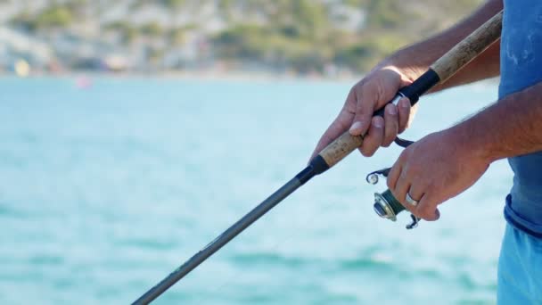 Fish Fishing Rod — стоковое видео