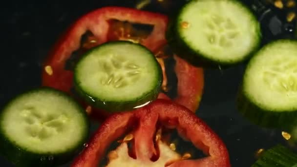 Cucumber Tomato Water — Stock Video