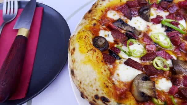 Pizza Makanan Italia Yang Lezat — Stok Video