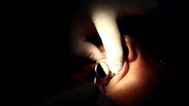 Young Girl in Dentist — Stock Video