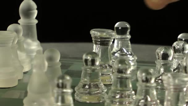 Chess från glas — Stockvideo
