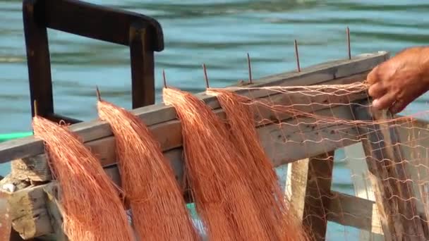 Linhas de pesca Fishnets — Vídeo de Stock