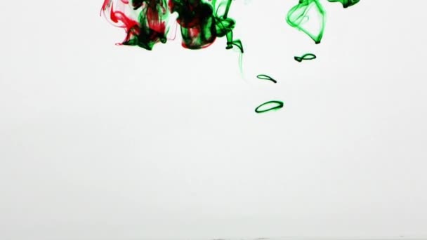 Colorful Paint Ink Drops Splash in Underwater in Water Pool — Stock Video