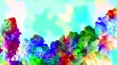 Renkli boya mürekkep damla Splash su altında su havuzunda