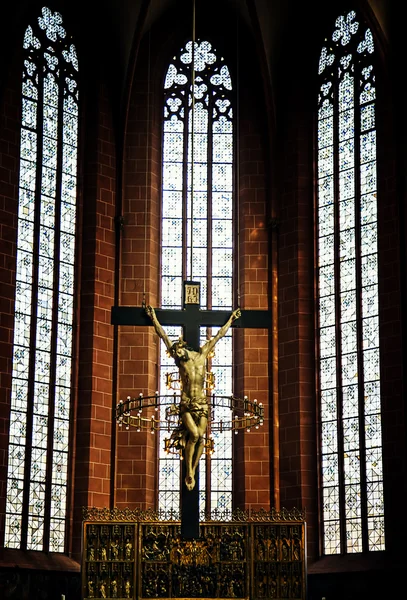 Jesus heykel Frankfurt Dom Katedrali — Stok fotoğraf