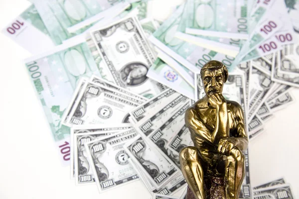 L'argent et la pensée Golden Man Statue — Photo
