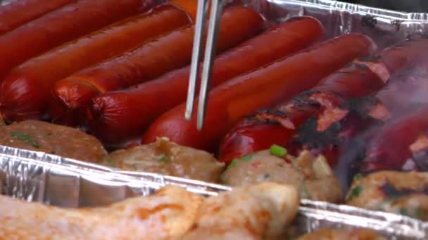 Sausage Barbecue — Stock Video