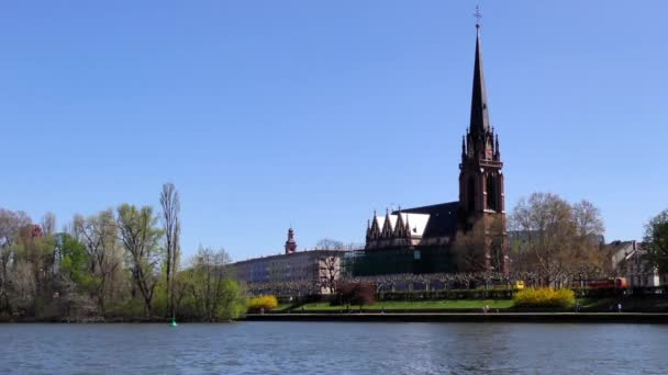 Dome dan Main River di Frankfurt Jerman — Stok Video