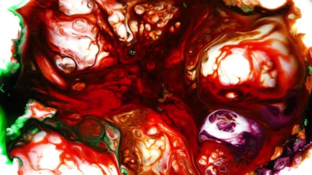 Абстрактні барвисті фарби чорнила рідкі вибухові дифузії психоделічний вибуховий рух — стокове відео