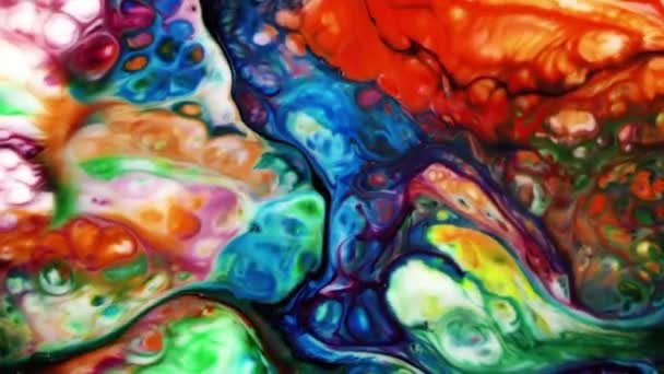 Абстрактная разноцветная чернильная жидкость для рассеивания психоделического взрывного движения — стоковое видео