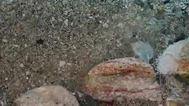 Deniz kıyısı yakınında deniz suyu yüzeyi 