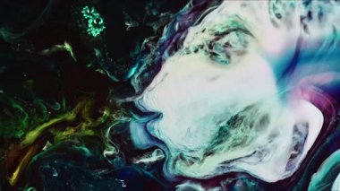 Soyut Renkli Mürekkep Boyası Patlama Gerçeküstü Şekiller