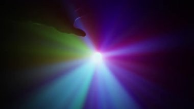 Renkli Işık Pürüzsüz Işık Duman Altında Sonsuz Parıltı Işınlar 