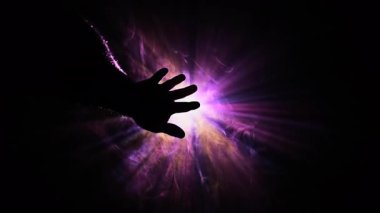 Renkli Işık Pürüzsüz Işık Duman Altında Sonsuz Parıltı Işınlar 