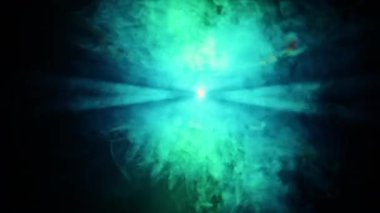 Renkli Işık Pürüzsüz Işık Duman Altında Sonsuz Parıltı Işınlar 