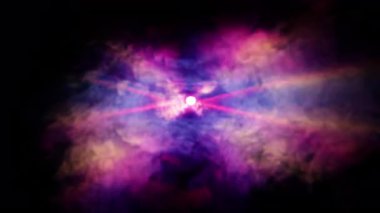 Renkli Işık Pürüzsüz Işık Duman Altında Sonsuz Parıltı Işınlar 