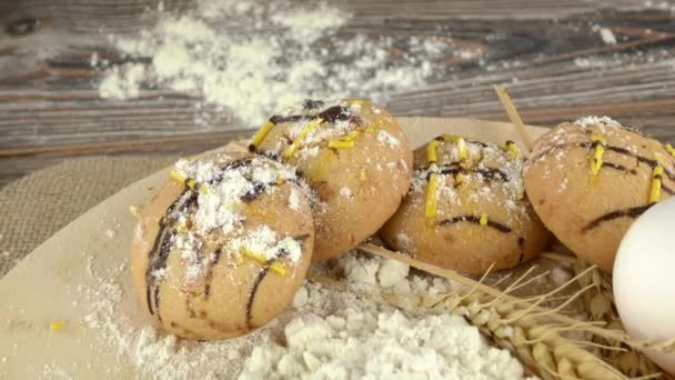 Biscuits aux pépites de chocolat au sucre Composition mixte Prêt à manger — Video