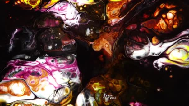 Abstraktní barevné barvy inkoustu kapaliny explodovat difúze Pshychedelic výbuch hnutí — Stock video