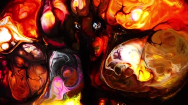 Abstrait coloré peinture encre liquide explosion diffusion pshychedelic souffle mouvement — Video
